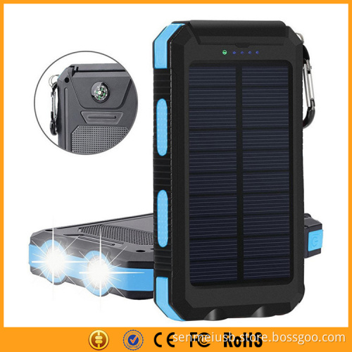 Portable Dual USB Solar Power Bank Case for IOS Android Mobile Phones